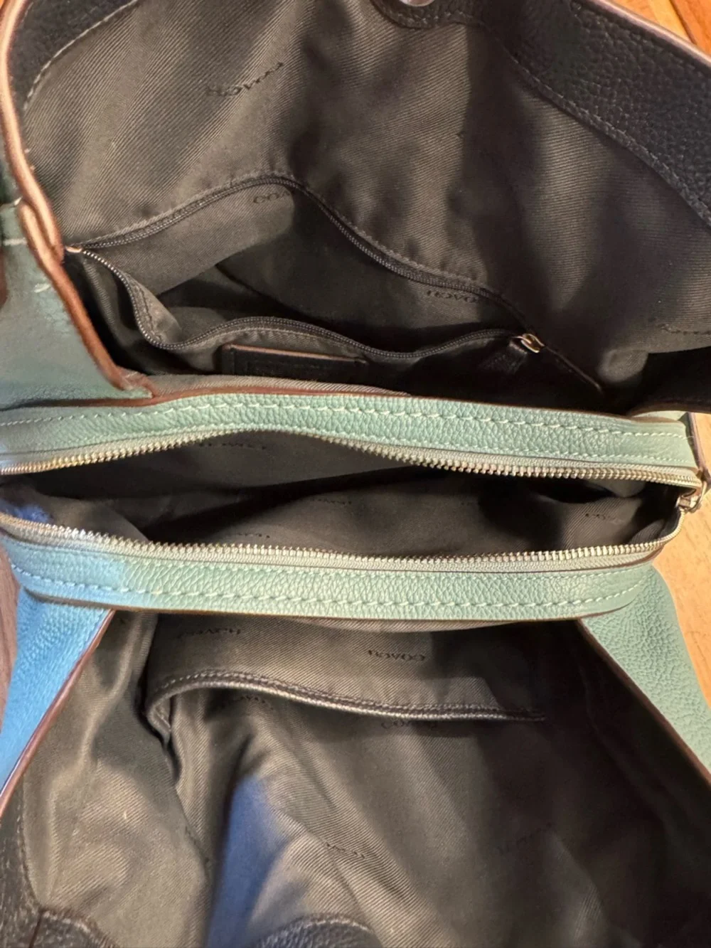 Coach Edie 31 Pebbled Leather Hobo Bag in Aqua - Picture 2 of 6